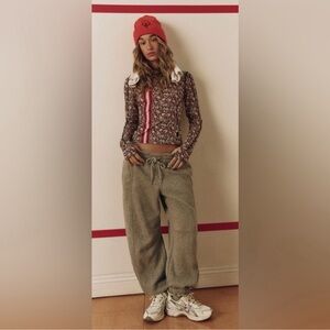 NWT Free People Movement Misty Morning Printed Layer Top Size Small